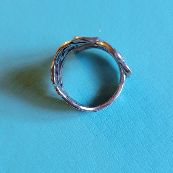 Antique Vintage Sterling Silver Daffodil Spoon Ring - Picture 13 of 14